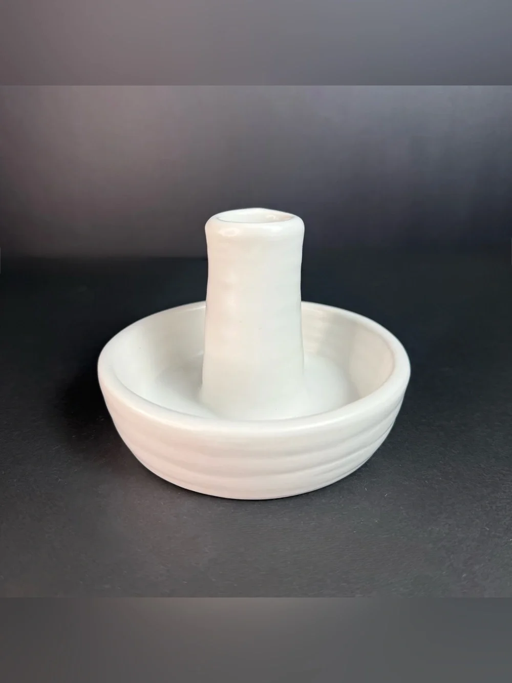 IKEA GODTAGBAR Candlestick Candle Holder with Handle Ceramic White 8 cm 3